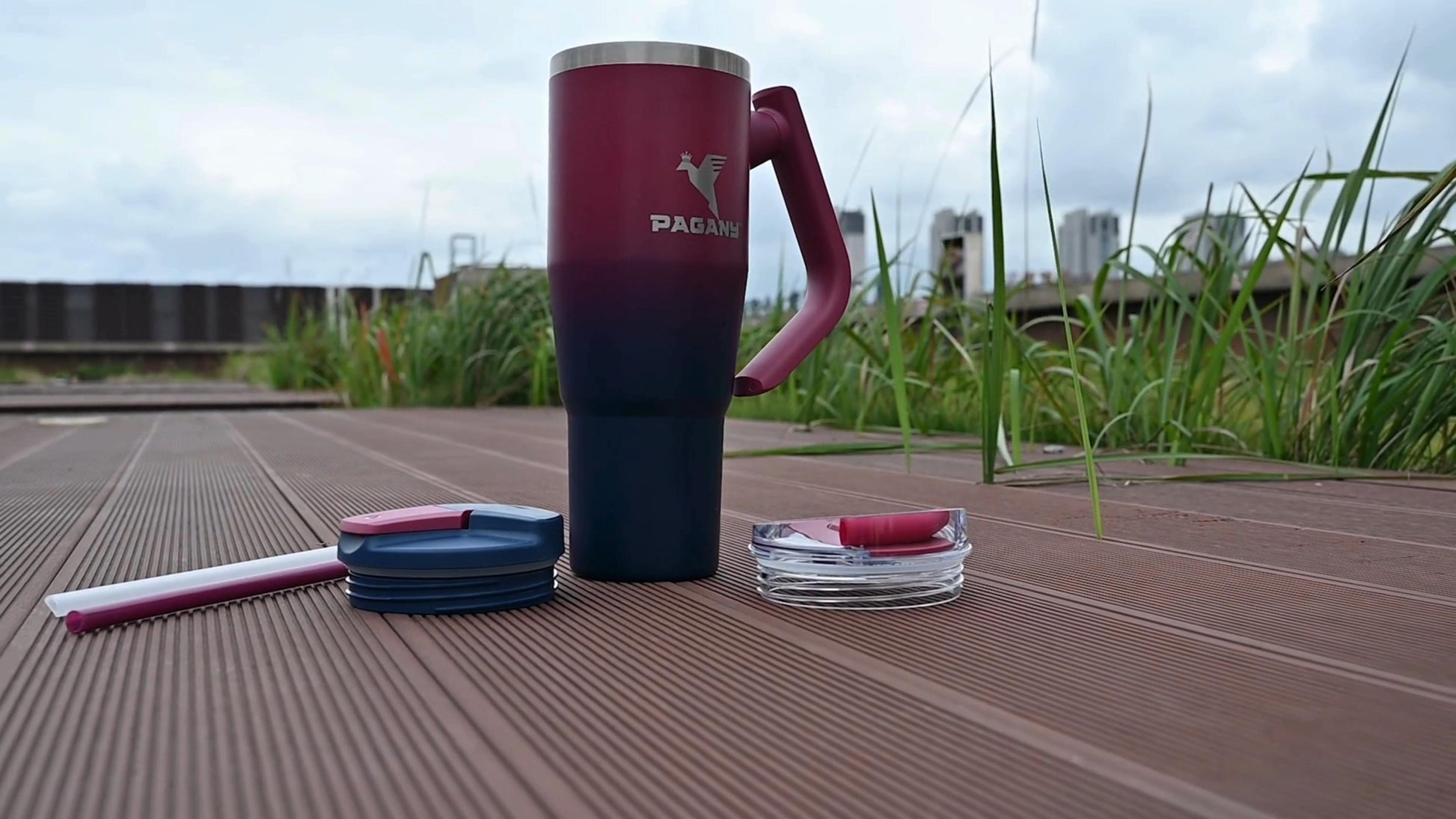 40oz, rotating handle, tumbler, pagany, water cups, 180 degree